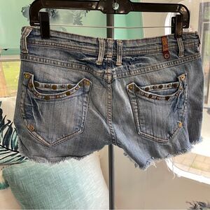 Zana Di Blue Studded 8 Pockets Cutoff Jean Denim Shorts Size 11